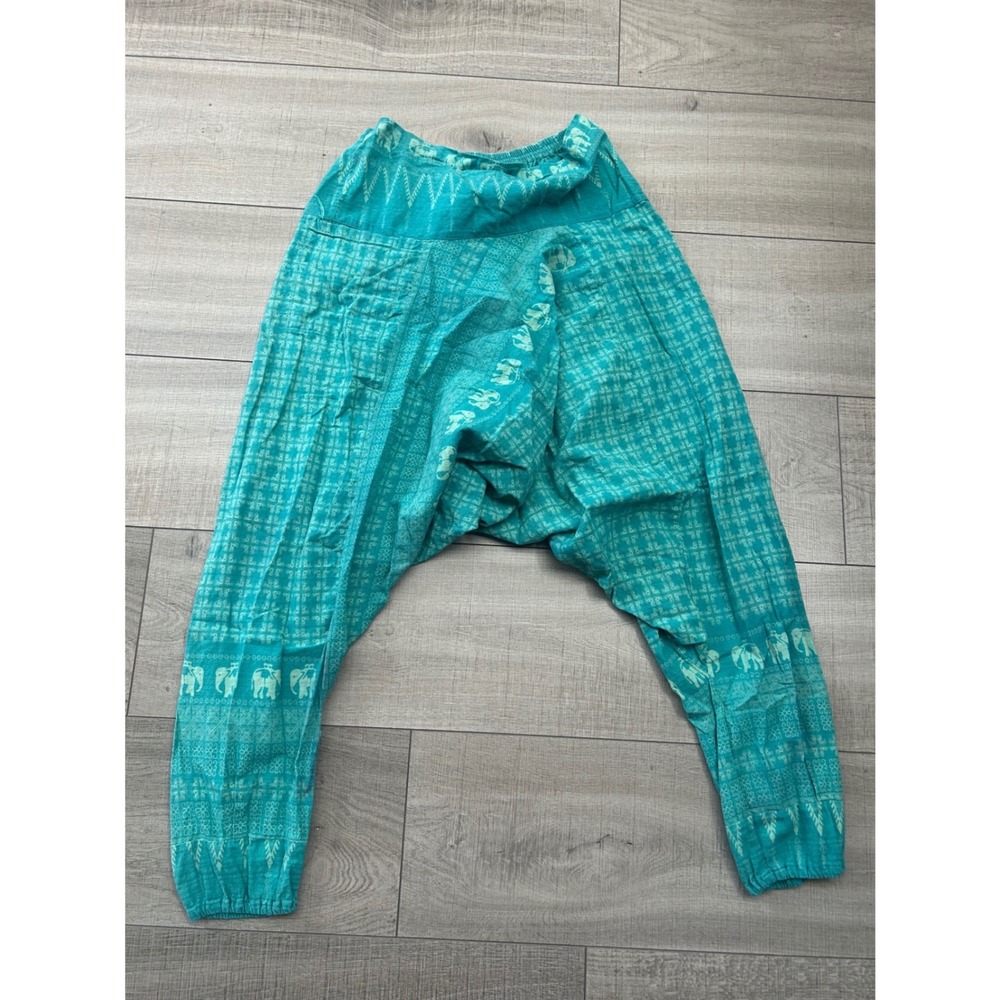 Harem Pants Plus Turquoise Elephant Yoga Festival Pants